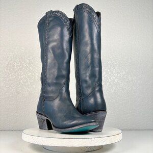 Lane Everyday Emma Womens Cowboy Boots 7.5 Blue Western Cowgilr Mid Calf Tall